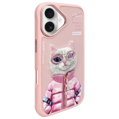 2. Nimmy Cool&Cute 2.0 Cat Case for iPhone 16 - Pink