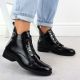 6. Women's patent leather black ankle boots S.Barski HY52-527