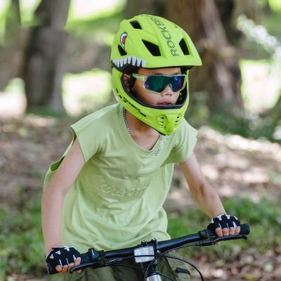 4. Rockbros TT-32003 Shark Children's Bike Helmet with Detachable Jaw Size S (48-52) - Green