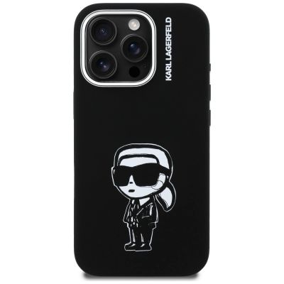 3. Karl Lagerfeld Silicone Karl Sketch MagSafe Case for iPhone 16 Pro - Black