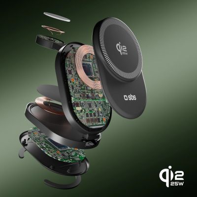 5. SBS Qi2.2 25W Inductive 3-in-1 Foldable Charging Station with MFI Certificate - Black