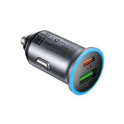 2. Acefast B15 65W USB-A + USB-C Car Charger - Gray