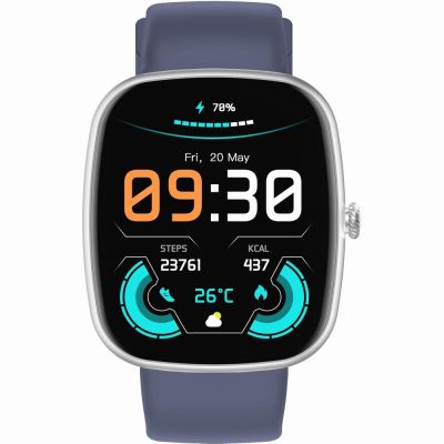 3. GRAVITY GT18-6 Men's Smartwatch Black Silicone Strap + Navy Blue Strap