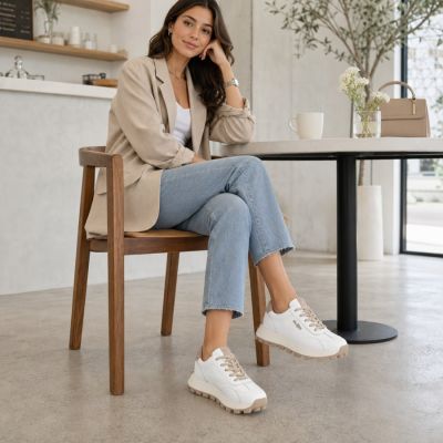 9. Leather platform sneakers, white, Filippo DP7498