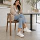 9. Leather platform sneakers, white, Filippo DP7498