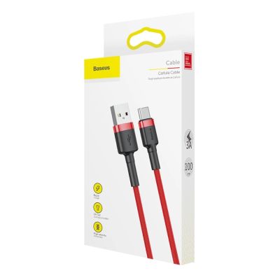 9. Baseus Cafule USB-A / USB-C QC 3.0 3A Cable 1 m - Red
