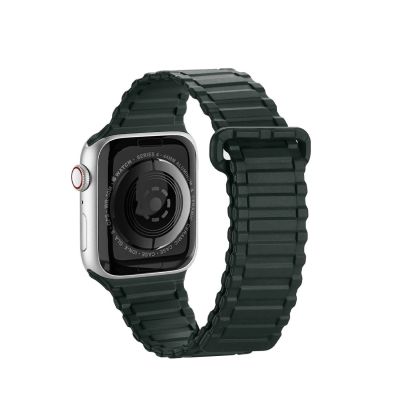 2. Dux Ducis Strap (Armor Version) strap Apple Watch Ultra, SE, 9, 8, 7, 6, 5, 4, 3, 2, 1 (49, 45, 44, 42 mm) silicone magnetic strap bracelet green