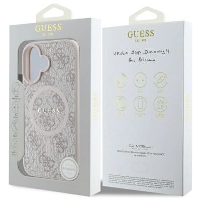 8. Guess 4G Ring Classic Logo MagSafe iPhone 16 Case - Pink
