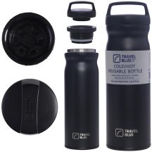 TRAVEL BLUE BLACK THERMAL BOTTLE