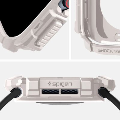 9. Spigen Rugged Armor Strap for Apple Watch 10 46mm - Beige