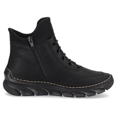43. Women's insulated black ankle boots Rieker 55069-00