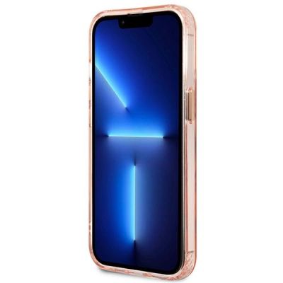 5. Guess GUHMP13LHTCMP iPhone 13 Pro / 13 6.1" pink/pink hard case Gold Outline Translucent MagSafe