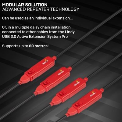 7. Lindy 42782 USB Cable USB 2.0 12m USB A Black