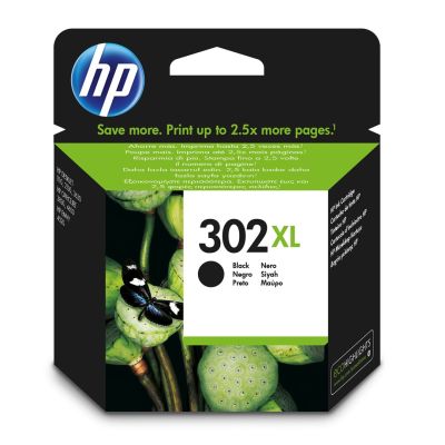 2. HP Black Ink Cartridge HP 302XL, HP302XL=F6U68AE, 480 pages, 8.5 ml