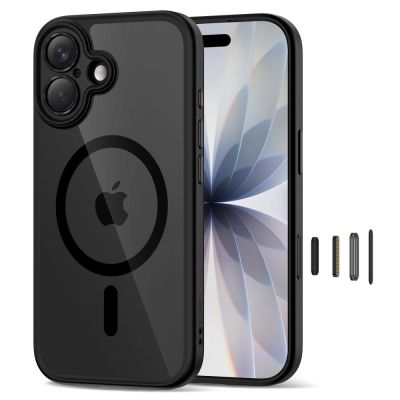 2. Tech-Protect Magpeak Magsafe CC Case for iPhone 17 - Clear Black