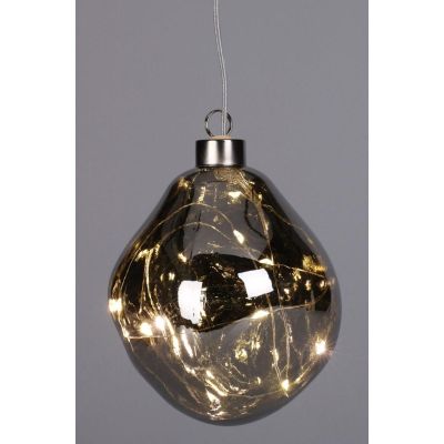 6. GLASS BALL MATRIX DROP LED 10CM SILVER