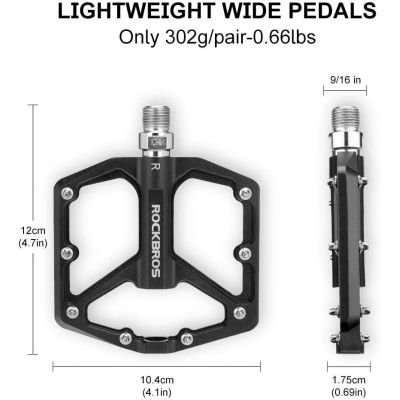 2. Rockbros black platform bike pedals