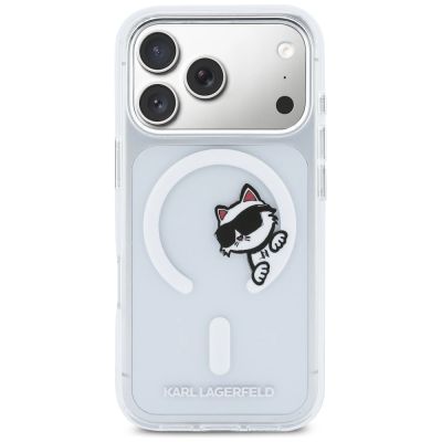 3. Karl Lagerfeld IML Peekaboo MagSafe Case for iPhone 17 Pro - Clear