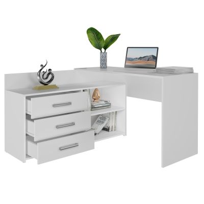 2. Corner desk + chest of drawers DANY 120x50xH76 white