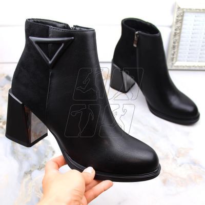 2. Insulated ankle boots with a decorative high heel D&amp;A S.Barski Premium Collection W OLI238 black