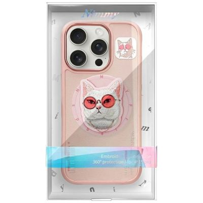 10. Nimmy Glasses Cool Cat MagSafe Case for iPhone 16 Pro - Pink