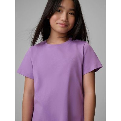 6. Regular plain girls' T-shirt 4F 4FJRSS26TTSHF3554-12S
