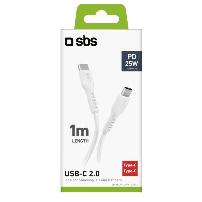 3. SBS TECABLETCC10W USB-C Cable - USB-C Power Delivery 25W 1 m - white