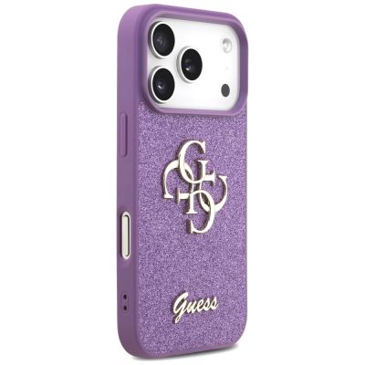 4. Guess Fixed Glitter Big 4G case for iPhone 17 Pro - purple