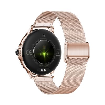 8. VELTORI VT320-1 Women's Smartwatch Gold Bracelet + Pink Silicone Strap