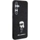 4. Karl Lagerfeld Fixed Glitter Ikonik Logo Metal Pin case for Samsung Galaxy S24+ - black