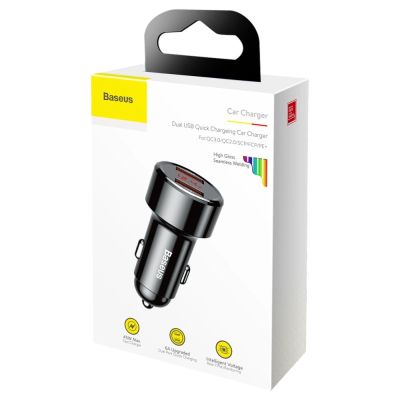 18. Baseus Magic Series Dual QC - Quick Charge 3.0 2x USB 45W 6A car charger black (CCMLC20A-01)