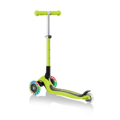 21. Globber Foldable 3-Wheel Scooter Lights Lime Green Jr 437-106