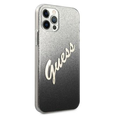 4. Guess GUHCP12LPCUGLSBK iPhone 12 Pro Max 6.7" black/black hardcase Glitter Gradient Script