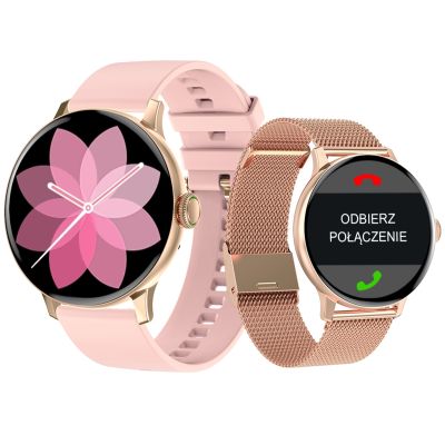 3. GIEWONT Rose Gold Women's Smartwatch GW330-1