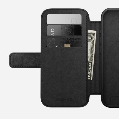 7. Nomad Modern Leather Folio Mobile Phone Case 16 cm (6.3") Black