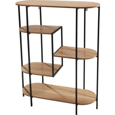 5-TIER OVAL FLOWER STAND SHELVED 77X30X95CM WOODEN TABLETOP