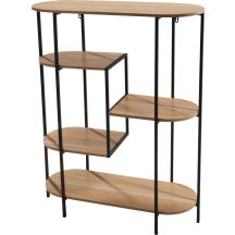5-TIER OVAL FLOWER STAND SHELVED 77X30X95CM WOODEN TABLETOP