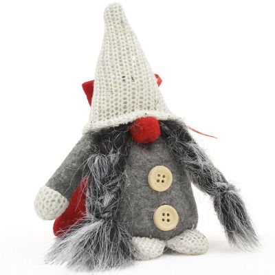 2. DECORATIVE SANTA CLAUS WITH GIFT BAG 15CM DARK GRAY