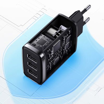 12. Baseus Compact charger 3x USB 17W black (CCXJ020101)