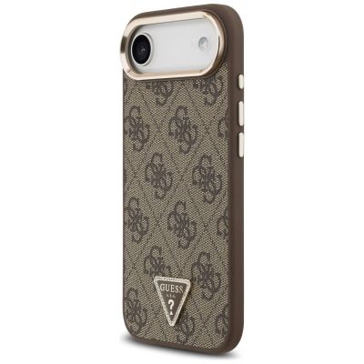 2. Guess 4G Triangle Logo MagSafe Case for iPhone Air Brown - Gold
