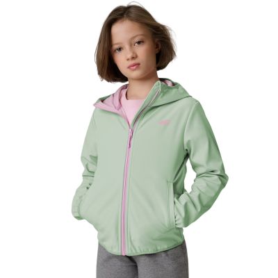 Softshell jacket for girls 4F F478 mint 4FJWSS26TSOFF478 47S