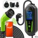 Qoltec Charger for electric cars EV and hybrids with 2-in-1 regulation Type2 | 3.5kW | 230V | SCHUKO 16A | Wi-Fi | Tuya | Smart life | LCD | 5m