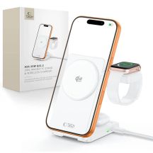 Tech-Protect A56 3in1 MagSafe 25W QI2.2 Wireless Charger + USB-C / USB-C Cable 100cm - White