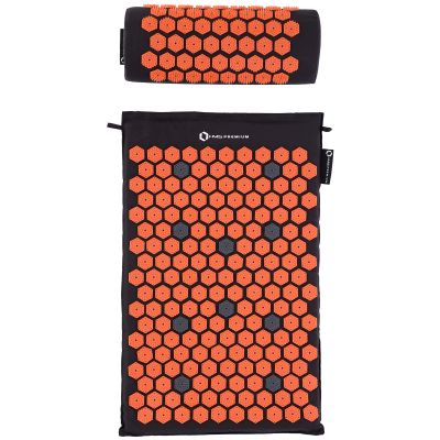 3. HMS AKM01 Premium Acupressure Mat, Black, Set with Pillow