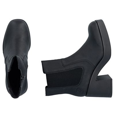12. Women's Chelsea boots with a block heel, insulated, black, Rieker 58081-00