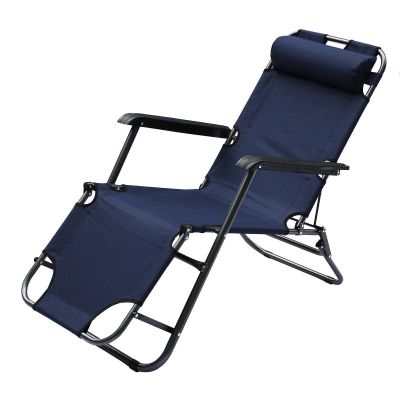 10. MULTIPLE-POSITION LEVEL CHAIR WITH HEADREST, NAVY BLUE