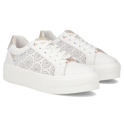 4. Filippo DP7668/26 white leather platform shoes