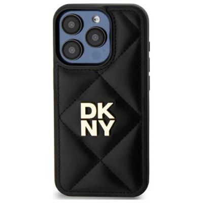 3. DKNY Quilted Stack Logo iPhone 15 Pro Case - Black