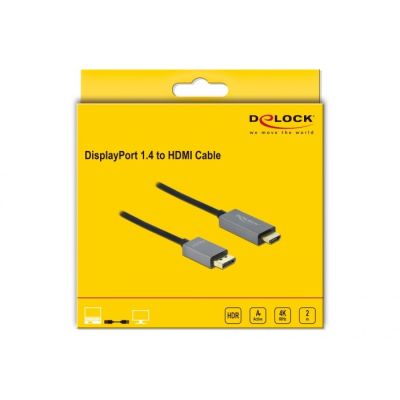 3. DeLOCK Active DisplayPort 1.4 to HDMI Cable 4K 60 Hz (HDR), 2 m