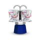 Bialetti Mini Express Kandinsky Moka Pot Blue, Silver